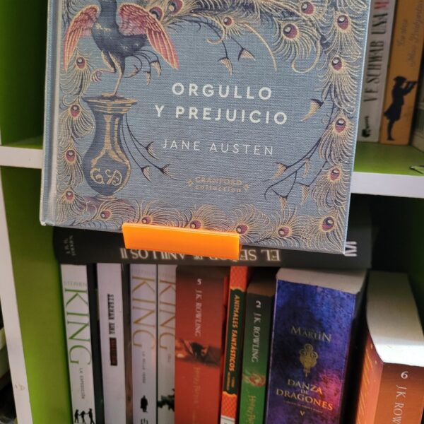 Soporte exhibidor de libros para estanterías